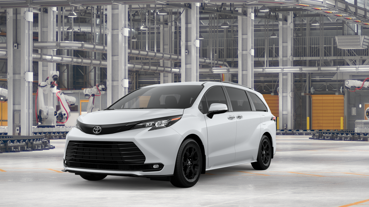 2026 Toyota Sienna Woodland Edition in Ice Cap — front three-quarter view