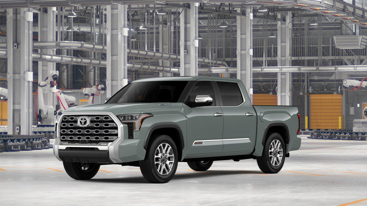 2026 Toyota Tundra i-FORCE MAX 1794 Edition i-FORCE MAX in Lunar Rock — front three-quarter view