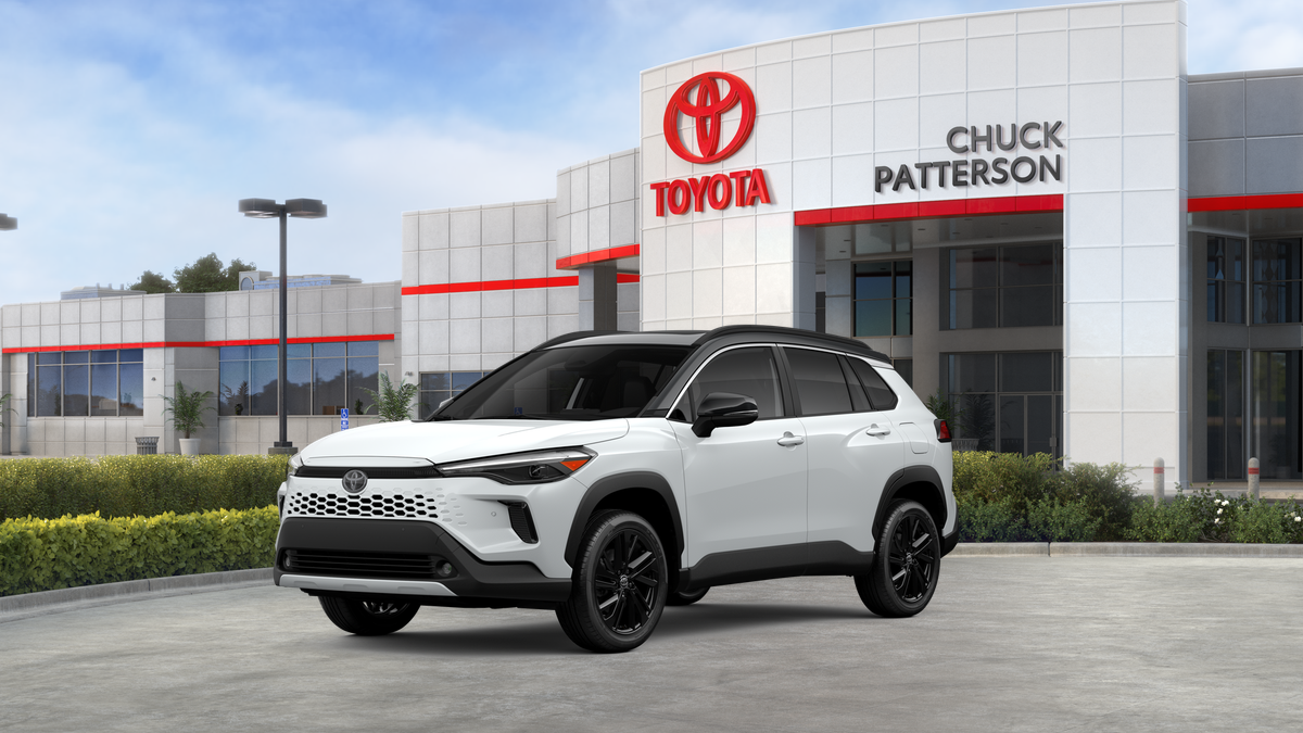 2026 Toyota Corolla Cross Hybrid Hybrid XSE in Wind Chill Pearl With Jet Black Roof — front three-quarter view