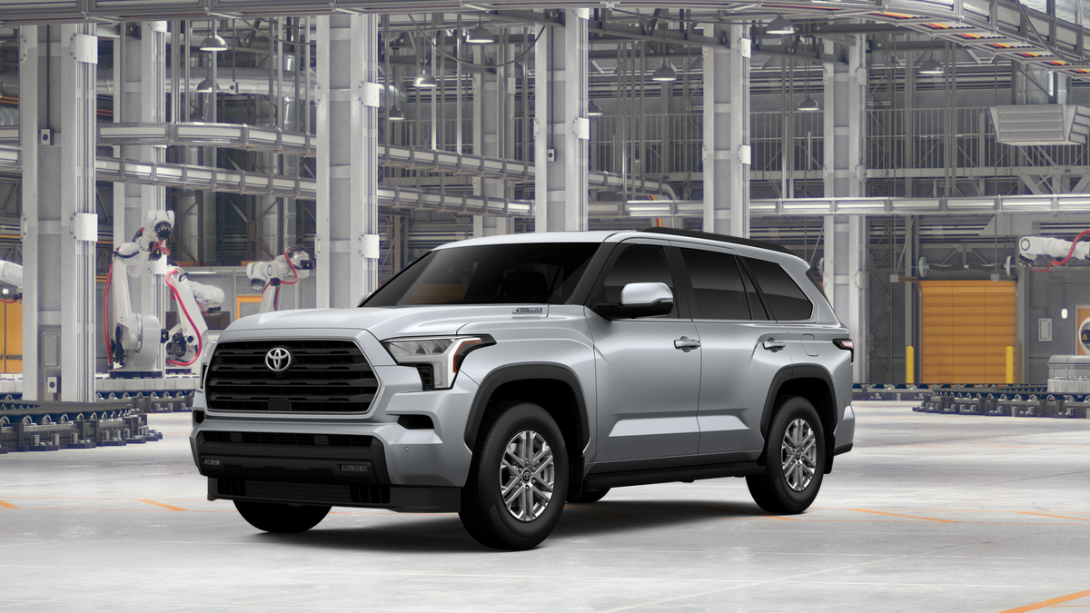 2026 Toyota Sequoia SR5 in Celestial Silver Metallic — front three-quarter view