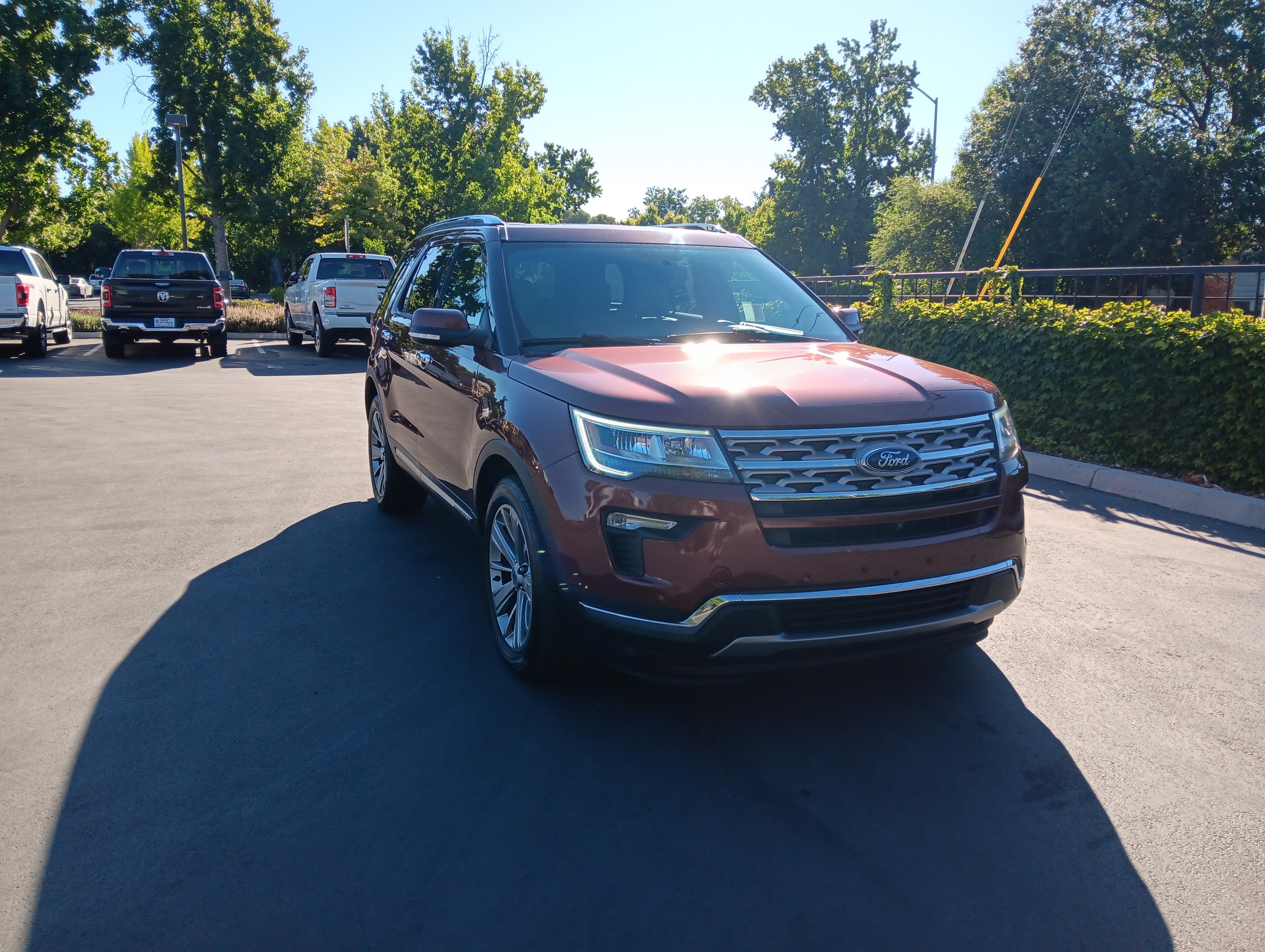 2018 Ford Explorer Limited in Cinnamon Glaze Metallic — front three-quarter view