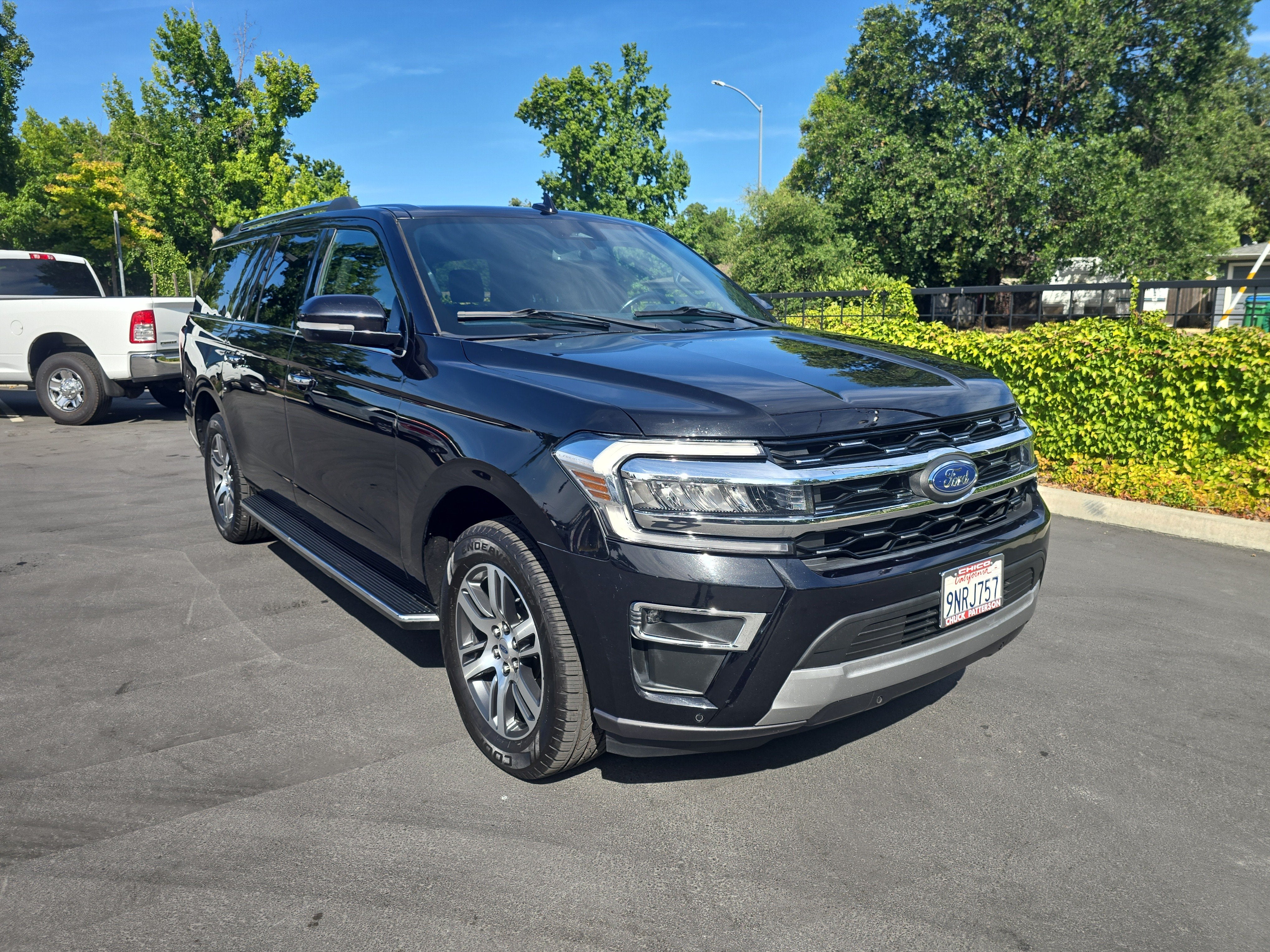 2022 Ford Expedition Max Limited in Agate Black Metallic — front three-quarter view