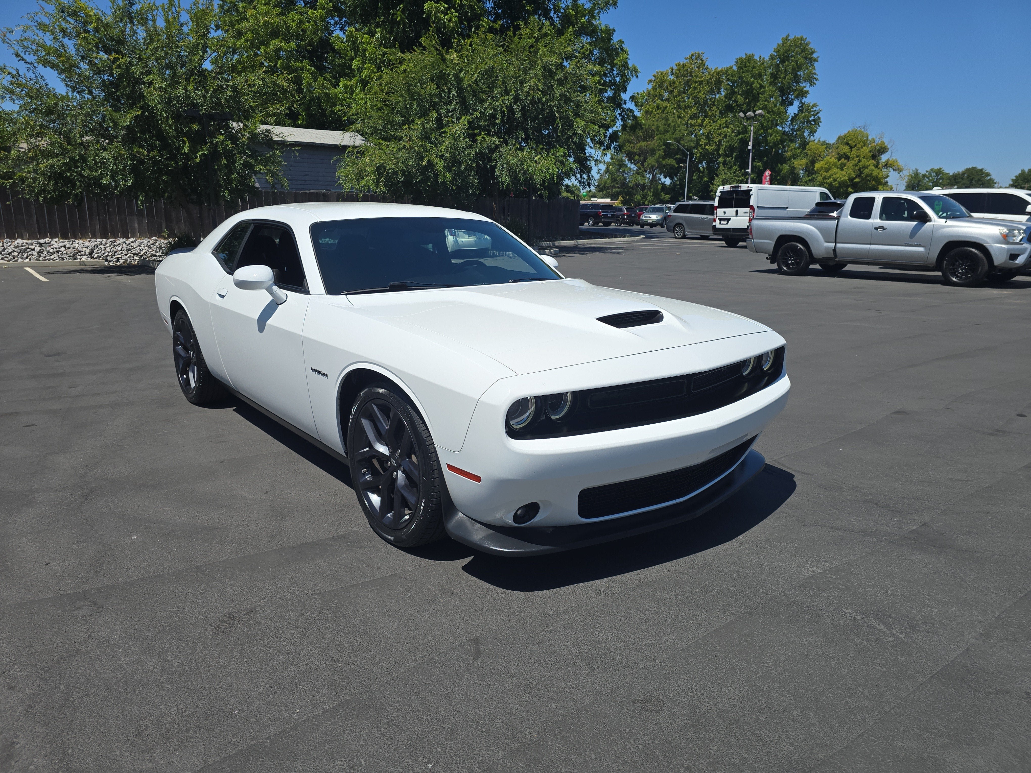 2022 Dodge Challenger R/T in White Knuckle Clearcoat — front three-quarter view