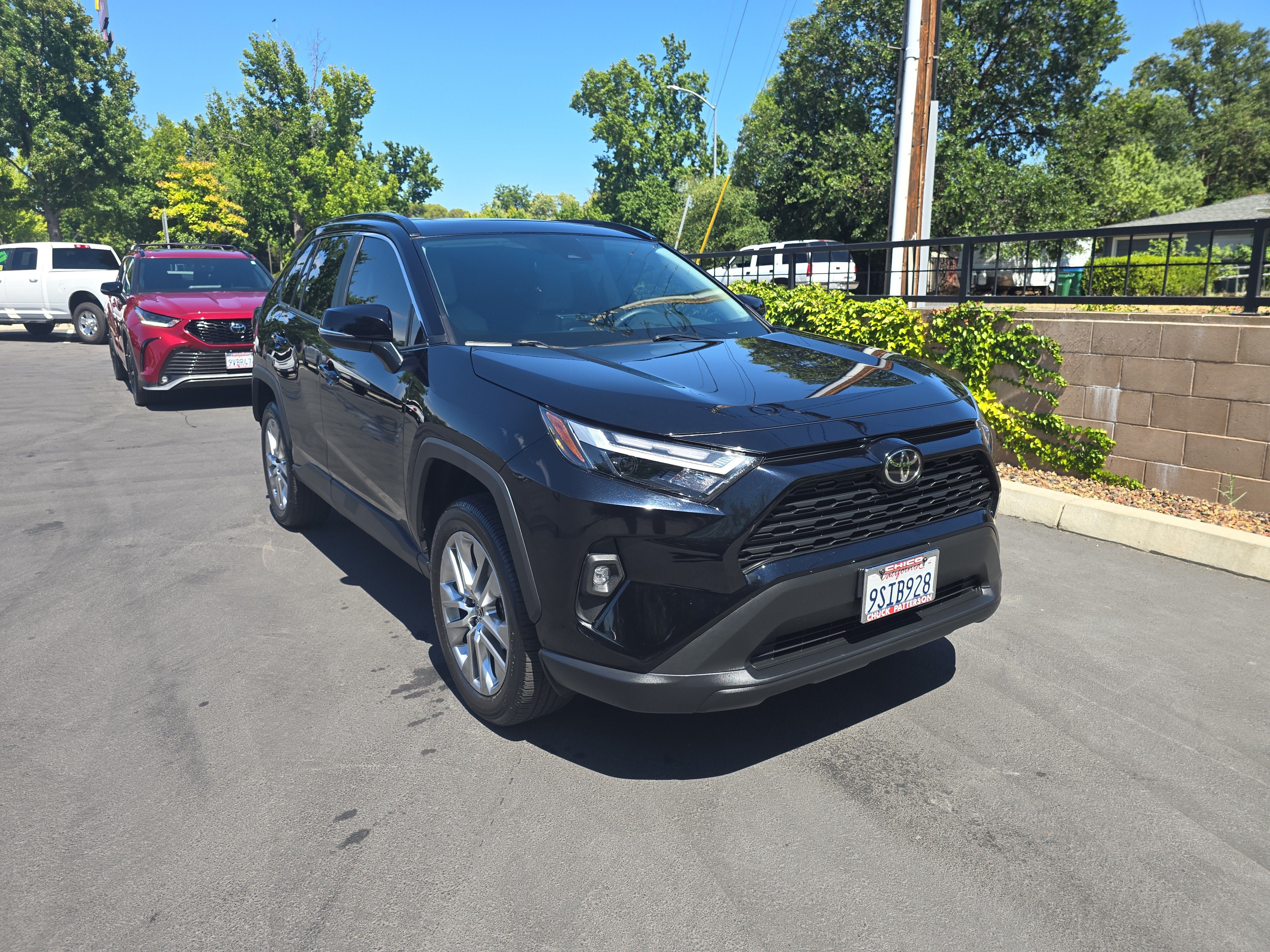 2025 Toyota RAV4 XLE Premium in Midnight Black Metallic — front three-quarter view