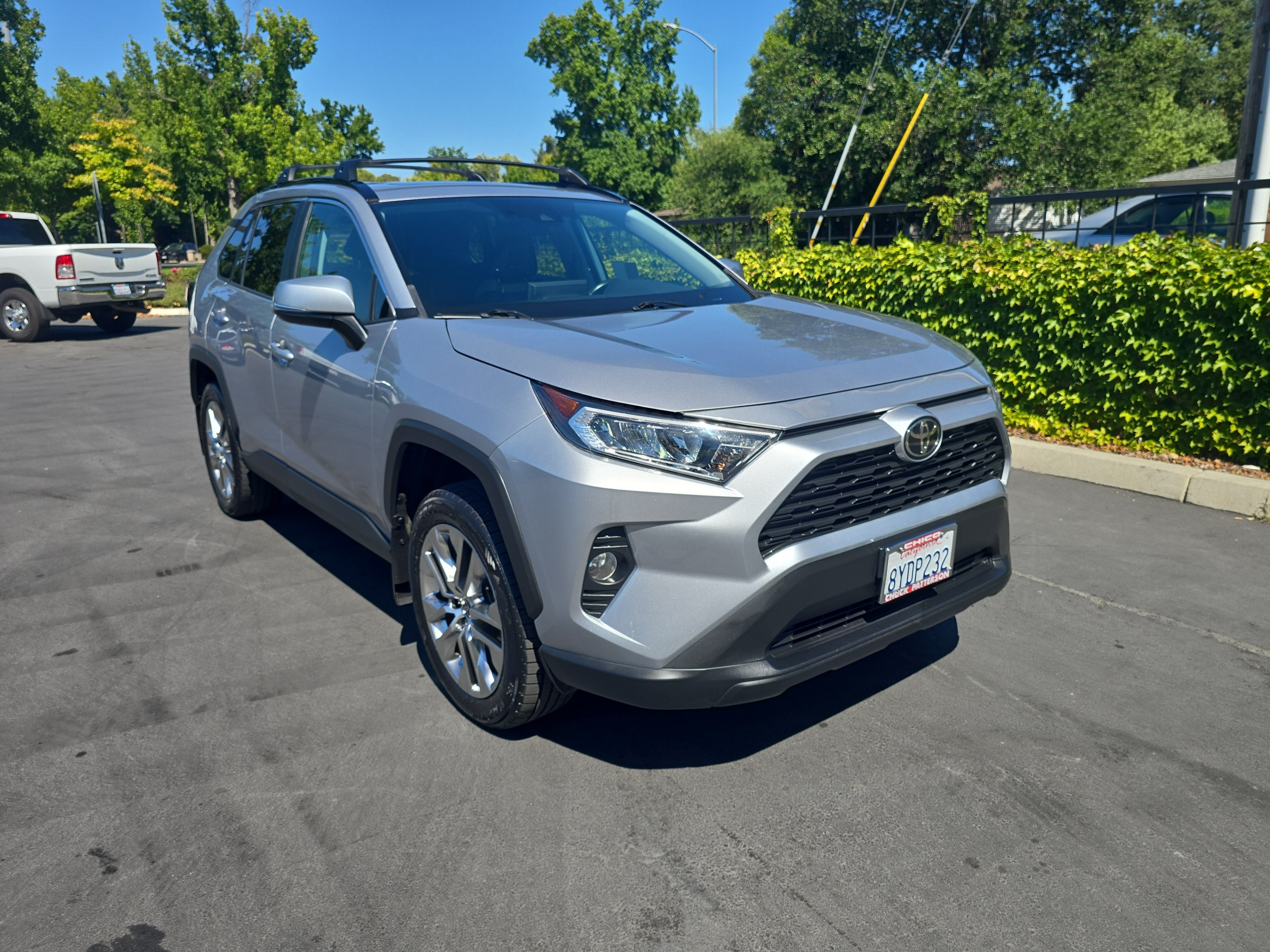 2021 Toyota RAV4 XLE Premium in Silver Sky Metallic — front three-quarter view