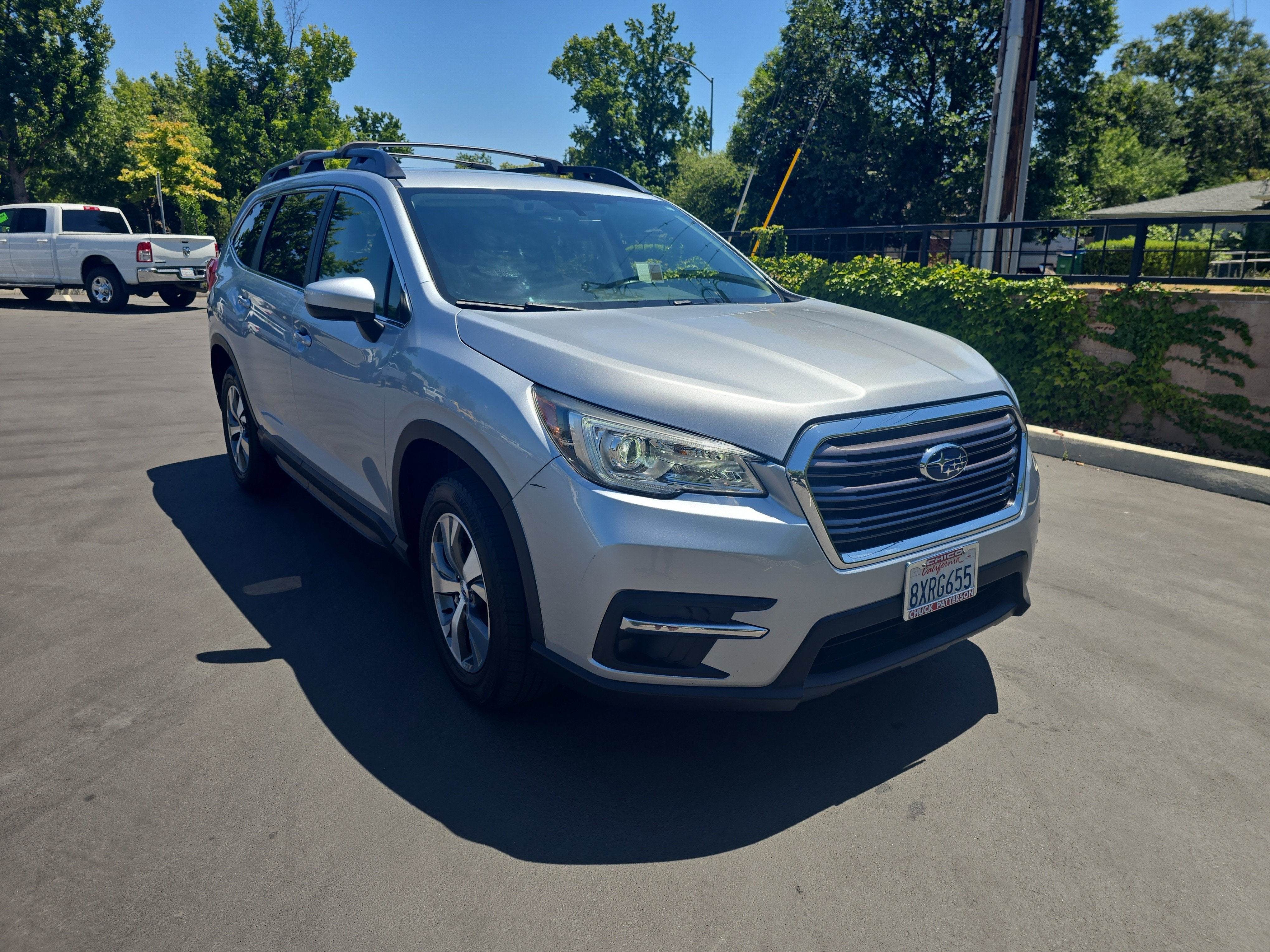 2021 Subaru Ascent Premium in Ice Silver Metallic — front three-quarter view