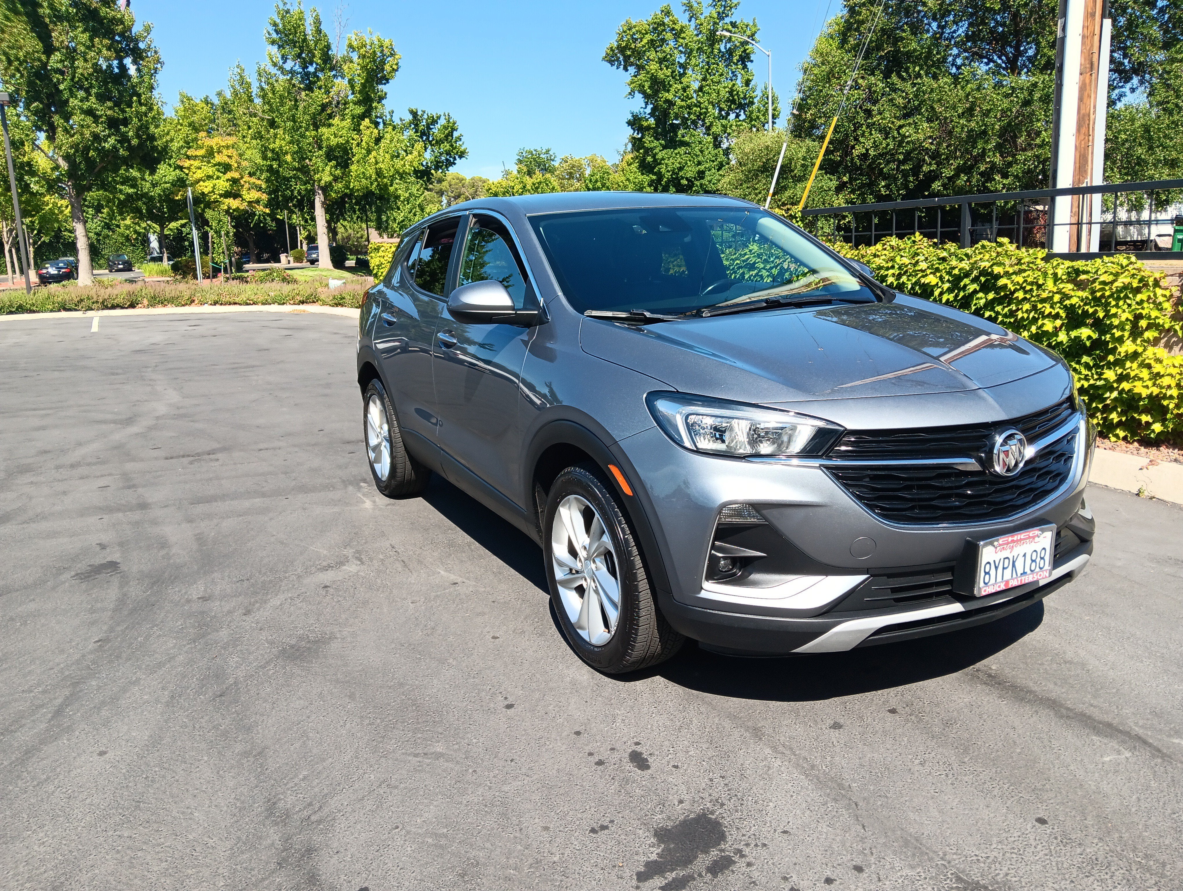 2022 Buick Encore GX Preferred in Satin Steel Metallic — front three-quarter view